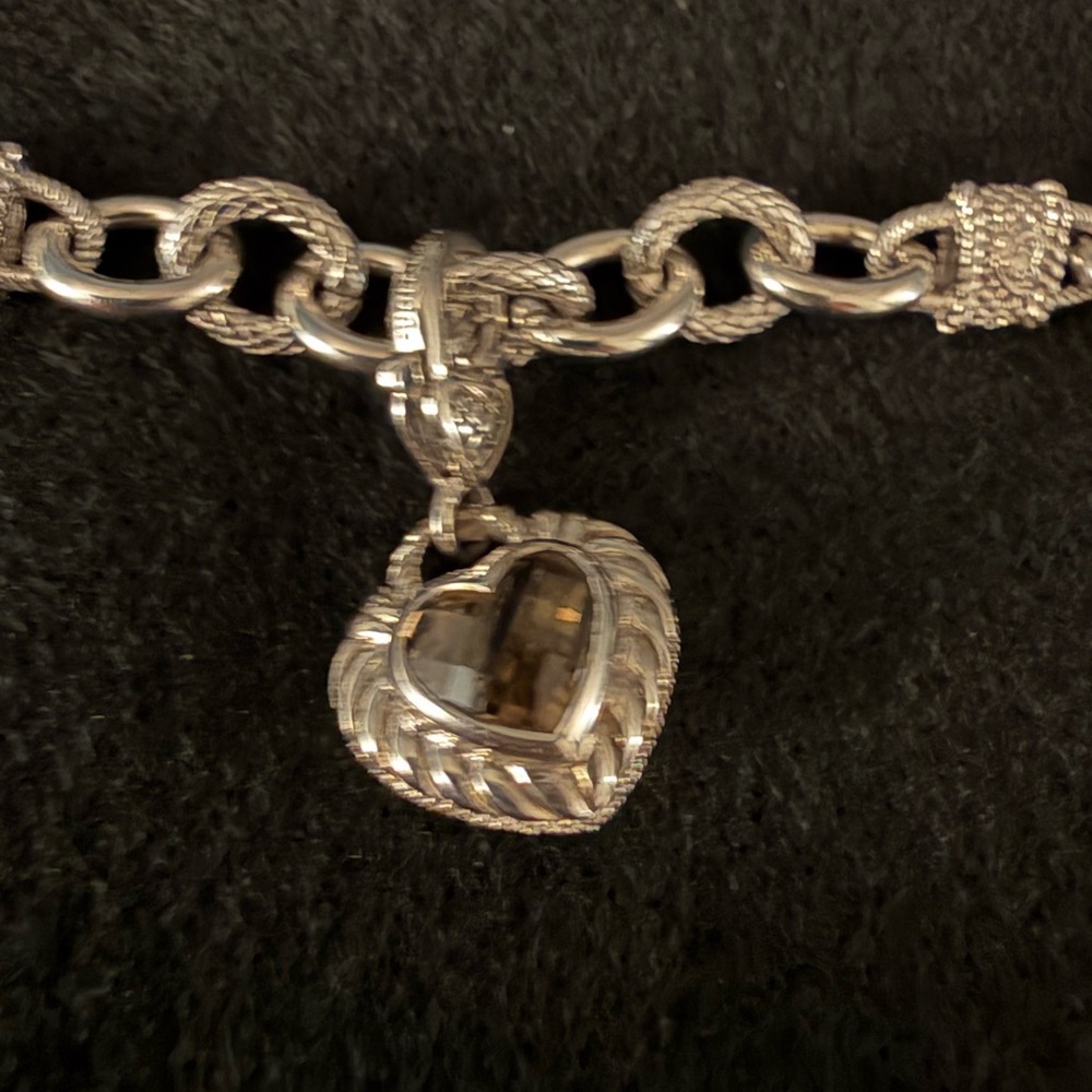 Judith Ripka Key To My Heart Sterling Silver Charm Bracelet - Picture 2 of 6